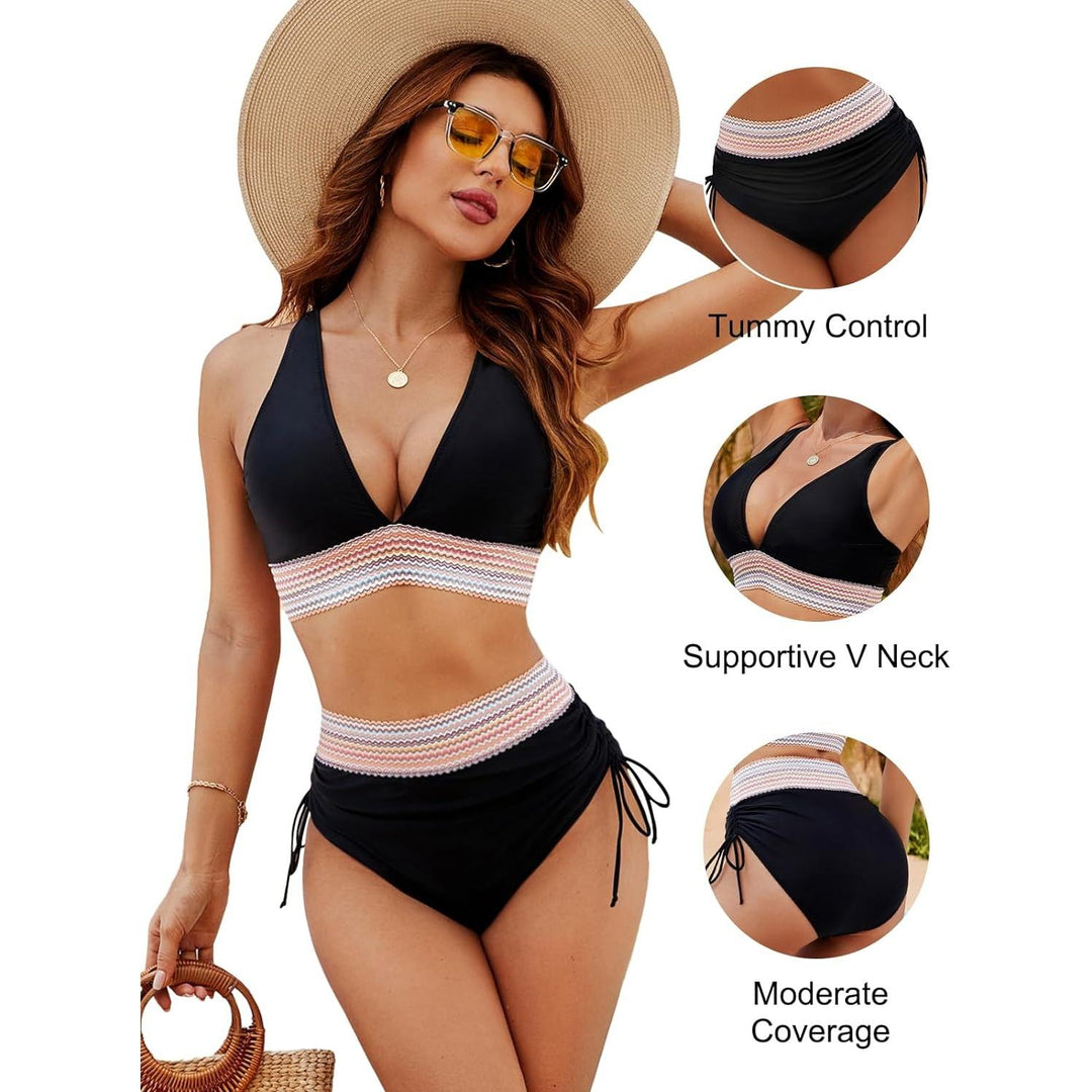 Alexa™ | Bikinisets met hoge taille, buikbandcontrole en kleurblok